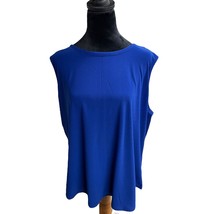 Love Scarlett Sleeveless Tank Top Blouse Royal Blue Round Neck Plus Size 2x - $18.88