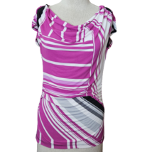 Pink Striped Cap Sleeve Blouse Size XS - £19.42 GBP