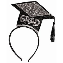 Forum Novelties X80325 Graduation Hat Headband, Unisex, Black/Silver, On... - £34.74 GBP