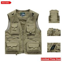 Versatile Outdoor Vest for Fishing, Hiking &amp; Travel - Modern Khaki Style - $61.33