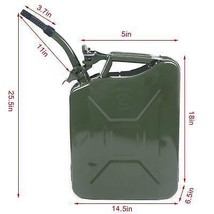 5 Gallon 20L Portable Steel Jerry Can Gas Tank with Spout - Army Green - £80.44 GBP