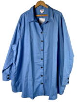 Lularoe 3XL Abigail Shacket Shirt Jacket Button Down Solid Blue NEW Womens - $55.79