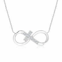 ANGARA Diamond Sideways Cross Pendant Necklace in 14K Gold (GVS2, 0.1 Ctw) - £583.01 GBP