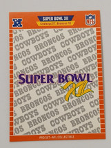 Dallas Cowboys Denver Broncos Super Bowl XII 1989 Pro Set Card #XII - $0.98