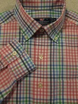 GORGEOUS Vineyard Vines Pink Blue and Green Gingham Check Murray Shirt S... - £26.97 GBP