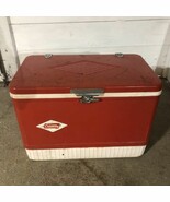 Vintage Coleman Red Diamond Logo Cooler / Ice Chest 1960 Side Handles - $1,245.17 MXN