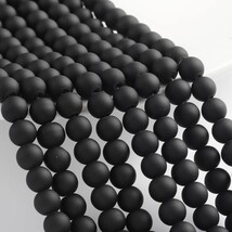 105 Wholesale Beads Bulk Beads Black Beads 8mm Rubberized Glass Large Lot - $4.45