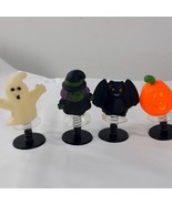 Vintage Halloween POP UP Toys x4 spring jump up suction Ghost Witch Pump... - $23.00