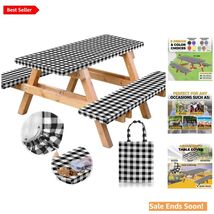Outdoor Waterproof Tablecloth Set - Picnic Cover and Bench Protector, 72... - $43.51