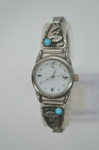 Native American KACHINA Turquoise Sterling watch band &amp; CI Kachina quartz watch - £71.40 GBP