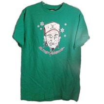 Men&#39;s M Christmas Tee Shirt All I Want For Christmas Green - £8.65 GBP