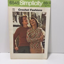 Simplicity Crochet Fashions 6545 Misses' Men's Pullover Sweater - $12.86