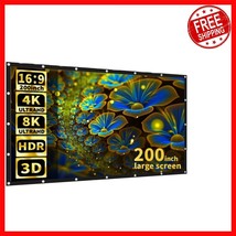 Effortless 150-Inch Projector Screen – Washable, Anti-Crease for Home Th... - $69.29
