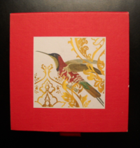 Fringe Studio Glass Christmas Ornament Hummingbird Under Glass Red Hinged Box - £8.78 GBP
