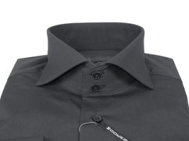 Men Shirt AXXESS Turkey Egyptian Cotton High Collar French Cuffs 224-05 Black image 5