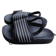 New Pro Player Black White Stripe Slingback Back Strap Sandals Shoes Boys Size 7 - £9.38 GBP