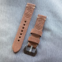 Premium Italian Suede Leather Curved Watch Strap 20mm Flottiglia Dark Silver - £28.38 GBP