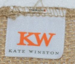 Kate Winslet Brand Brown Burlap Monogram Black White G Garden Flag image 4