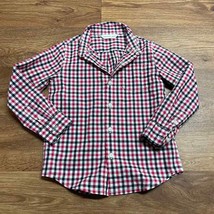 Janie &amp; Jack Red Black Plaid Long Sleeve Button Up Shirt Little Boys Size 4 - $21.78