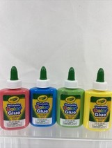 (4) Crayola Washable Art Color Glue Red Yellow Blue Green Clothing Decorate 3oz - £9.87 GBP