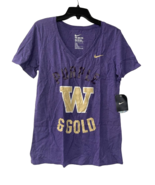 Nike Women&#39;s Washington Huskies Purple&amp;Gold V-Neck T-Shirt, Purple, Small - $25.79 CAD