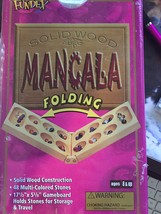 Mancala Solid Wood Game Board &amp; Glass Pieces - £59.95 GBP