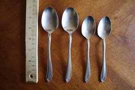 Oneidacraft Oneida Shasta Deluxe Stainless Glossy Lot 4x Table Spoon &amp; T... - $15.00