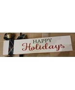 Ashland Wood Christmas Sign Happy holidays Wall/ Tabletop  Bow and Bell new - €6,11 EUR