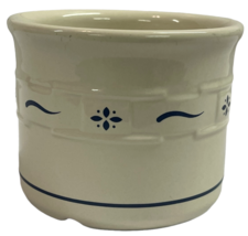 LONGABERGER Pottery Woven Traditions Blue Stoneware Crock Canister NO LID 3 1/4&quot; - £21.22 GBP