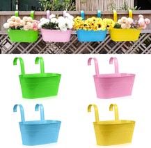 Riogoo Flower Pots Metal Iron Hanging Flower Pots Garden Pots Balcony, L... - $35.92