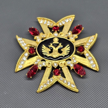 VTG 1995 Treasures The Czars Volunteer Enamel Jewel Maltese Cross Brooch Pin - £23.73 GBP