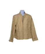 Toni Morgan Gold Stitched Shimmer Jacket Size M Padded Shoulders - £17.18 GBP
