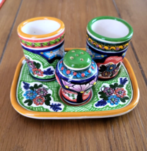 Arte Cruz Talavera Tequilero Set, 2 Shot Glasses, Salt Shaker, &amp; Tray - $22.99