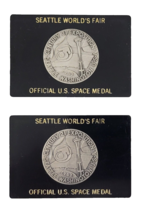 1962 Seattle Worlds Fair Official Space Age US Mint Silver Medals Lot of 2 - $95.06