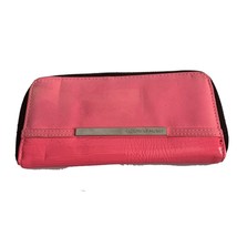 Victoria&#39;s Secret Pink Foil Key Coin Change Purse Wristlet Bag Wallet Zip Used - £14.16 GBP