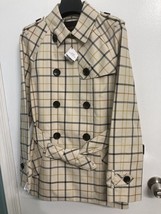 Coach Women&#39;s Short Trench Coat Multicolor Plaid Jacket Tattersall Xs Nwt - $425.00