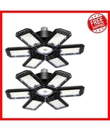 LED Garage Lighting Solution - 2 Pack 200W with 6 Adjustable Panels, E26... - $56.46 CAD