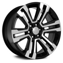 Wheel For 1992-20 GMC Yukon 22x9 Alloy 6-V Spoke 6-139.7mm Hyper Black Machined - £325.08 GBP