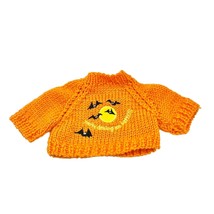 Halloween Sweater for Doll or Pet Orange Bats Moon - £10.28 GBP