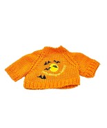 Halloween Sweater for Doll or Pet Orange Bats Moon - £10.26 GBP