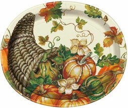 Harvest Pumpkins Fall Thanksgiving 8 Ct Oval Banquet Platters - $8.90