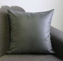 Pillow Cushion Cover Leather Decor Set Genuine Soft Lambskin Gray All sizes 24 - £27.33 GBP+