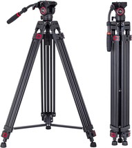 Vh501 Video Tripod System,72 Inch Professional Heavy Duty Aluminum Tripod, With - £130.78 GBP