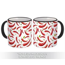 Red Hot Peppers : Gift Mug Mexican Salsa Jalapeno Chilly Pattern Kitchen Wall De - £12.54 GBP