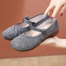 Chinese Folk Style Flat Women&#39;s Shoes Retro Embroidered Soft Sole Ballet Women&#39;s - £21.93 GBP