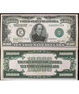 Reproduction United States 1928 $10,000 Bill Federal Reserve Note Copy USA - £3.12 GBP