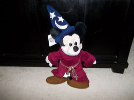 Disney Store Fantasia Sorcerer Mickey Mouse Plush Stuffed Animal Doll New 12&quot; - £18.82 GBP