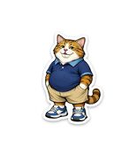 Fat Cat Sticker Vinyl Decal Waterproof Adult Humor Cat Lover Casual Attire - $4.50+