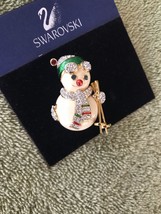 &quot;Swarovski&quot; - Vintage - Snowman Pin - £98.01 GBP