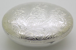 Vintage Italiano Fatto Argento Sterling 925 Cesellato Ovale Portagioie Snuff Box - £73.75 GBP